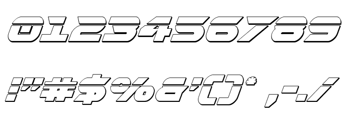 Gemina 2 Laser 3D Italic Font OTHER CHARS