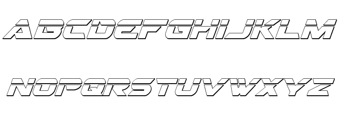 Gemina 2 Laser 3D Italic Font LOWERCASE