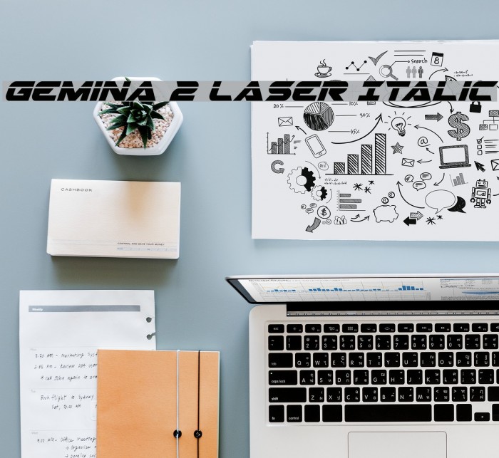Gemina 2 Laser Italic Font examples