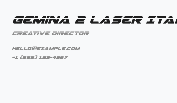 Gemina 2 Laser Italic Business Card