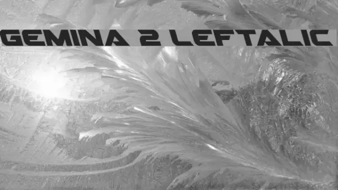 Gemina 2 Leftalic Font examples