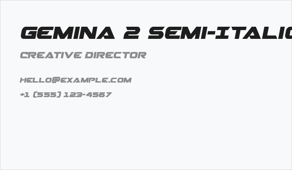 Gemina 2 Semi-Italic Business Card