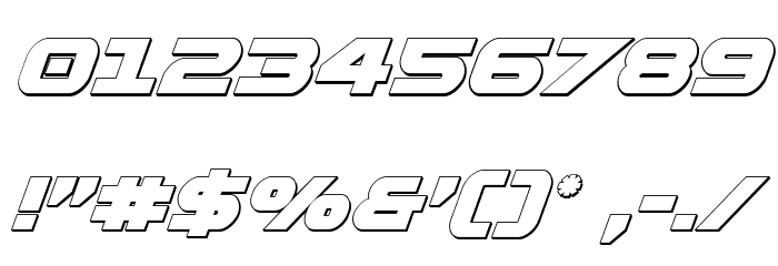 Gemina 3D Italic Font OTHER CHARS