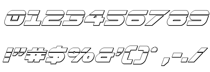 Gemina 3D Laser Italic Font OTHER CHARS