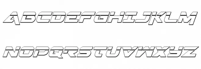 Gemina 3D Laser Italic Schriftart Groß