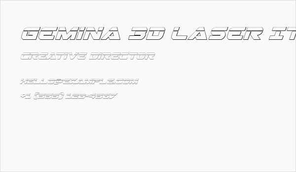 Gemina 3D Laser Italic Business Card