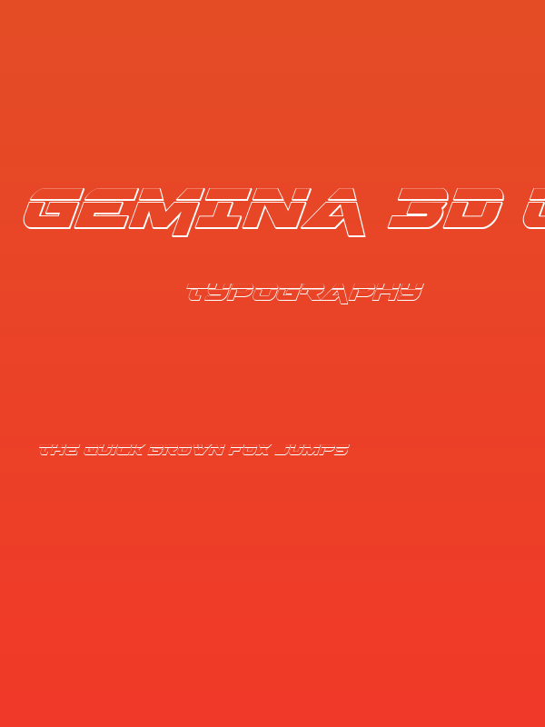 Gemina 3D Laser Italic Poster