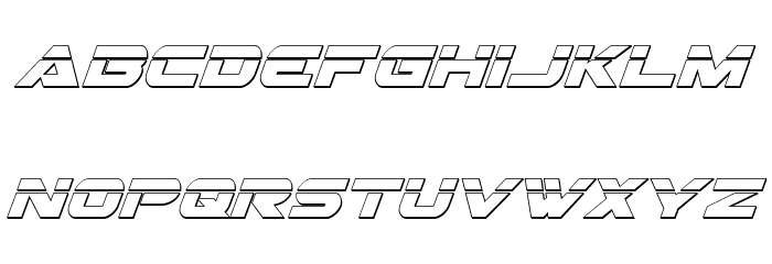 Gemina 3D Laser Italic Font LOWERCASE