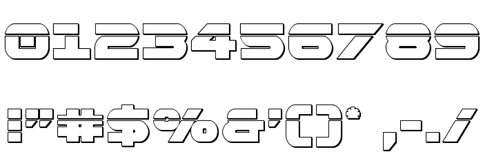 Gemina 3D Laser Regular Font OTHER CHARS