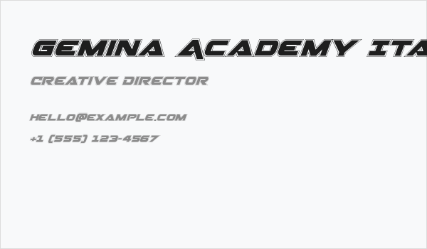Gemina Academy Italic Business Card