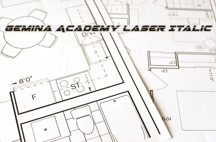 Gemina Academy Laser Italic Font examples