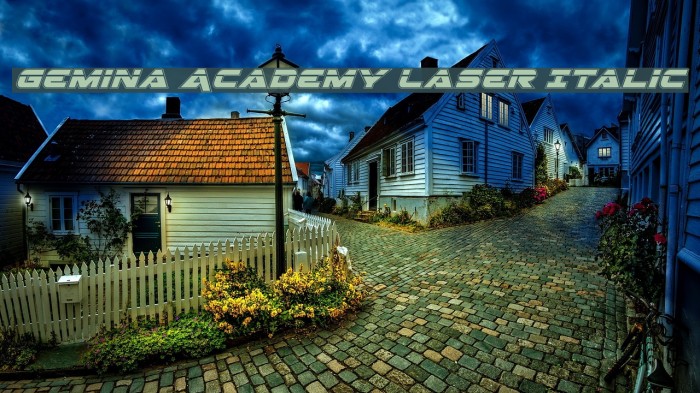 Gemina Academy Laser Italic Font examples