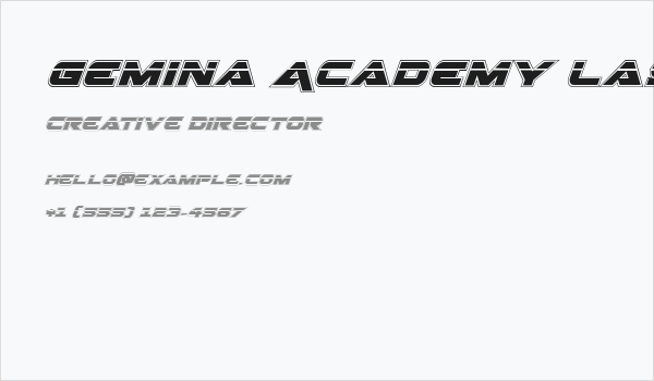Gemina Academy Laser Italic Business Card