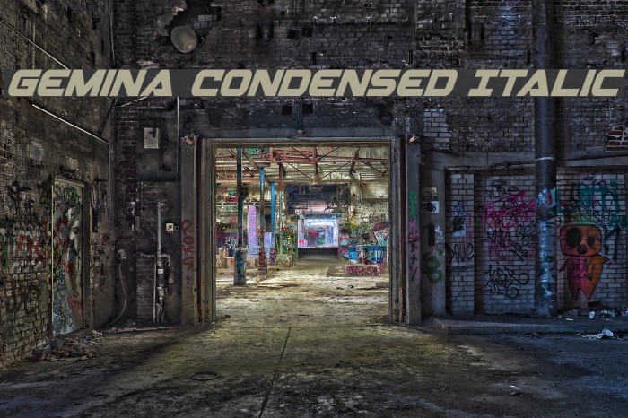 Gemina Condensed Italic Example 1
