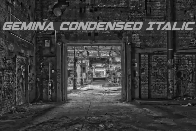Gemina Condensed Italic Font examples