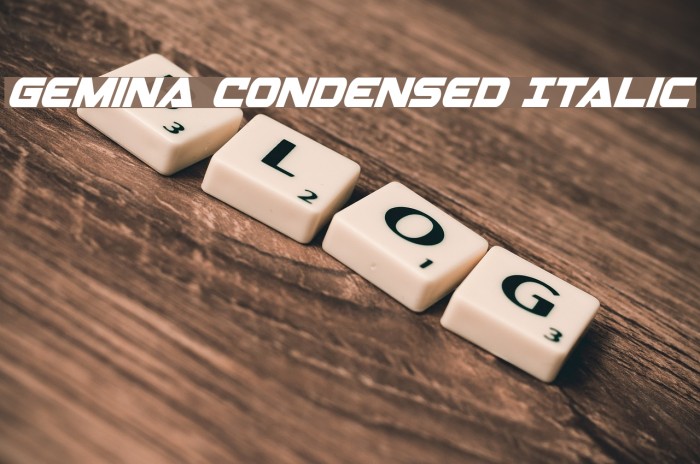 Gemina Condensed Italic Example 3