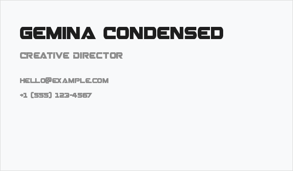 Gemina Condensed Business Card