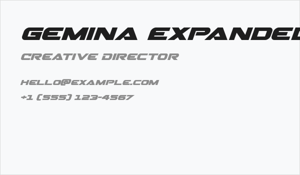 Gemina Expanded Italic Business Card