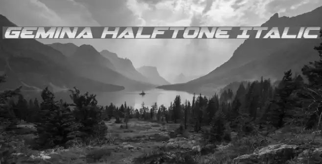 Gemina Halftone Italic Font examples