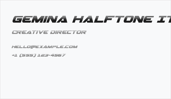 Gemina Halftone Italic Business Card