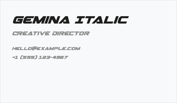Gemina Italic Business Card