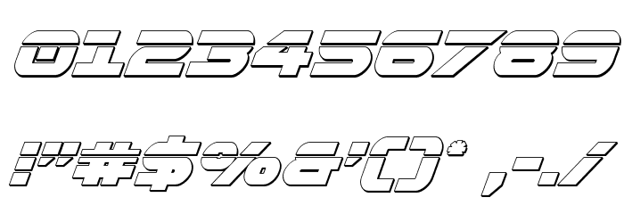 Gemina Laser 3D Italic Font OTHER CHARS