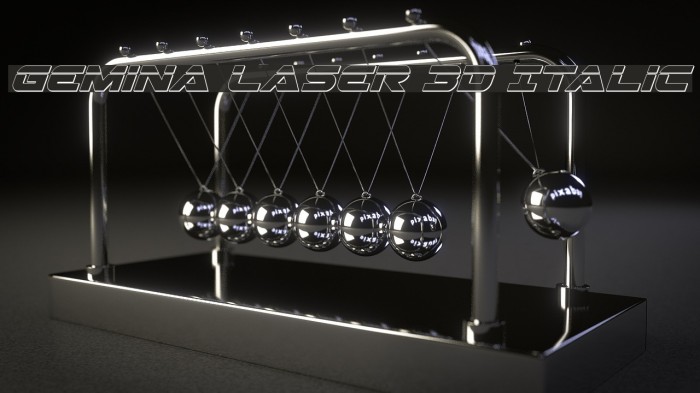 Gemina Laser 3D Italic Font examples