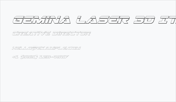 Gemina Laser 3D Italic Business Card