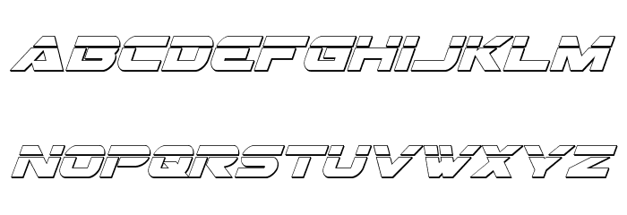 Gemina Laser 3D Italic Font LOWERCASE