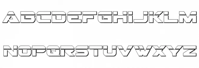 Gemina Laser 3D फ़ॉन्ट लोअरकेस