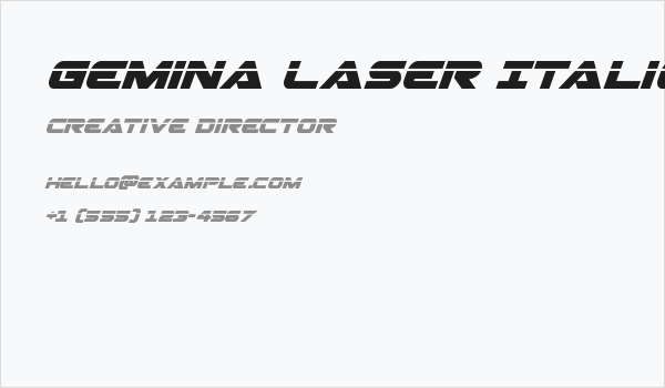 Gemina Laser Italic Business Card