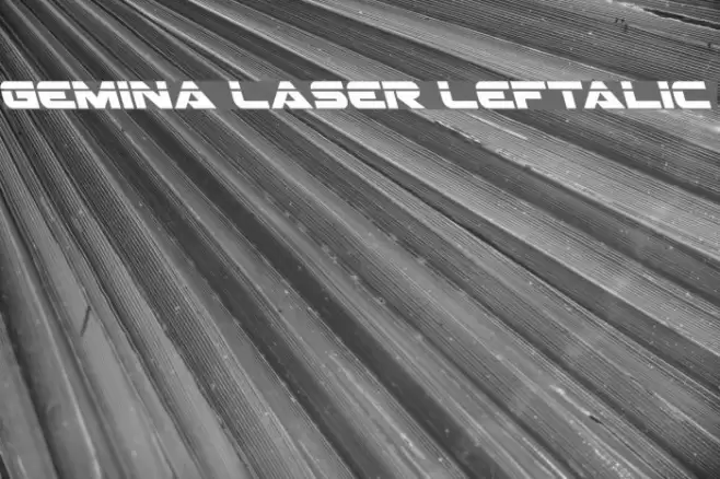 Gemina Laser Leftalic Font examples