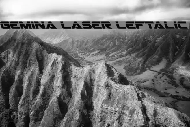 Gemina Laser Leftalic Font examples