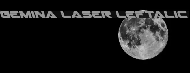 Gemina Laser Leftalic Font examples