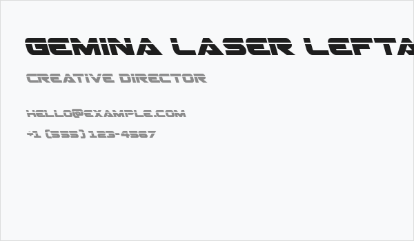 Gemina Laser Leftalic Business Card