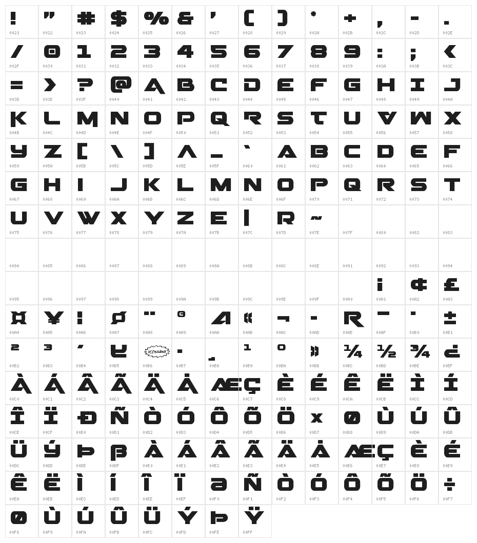 Gemina Regular Character Map