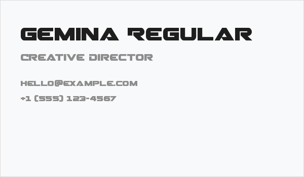 Gemina Regular Business Card