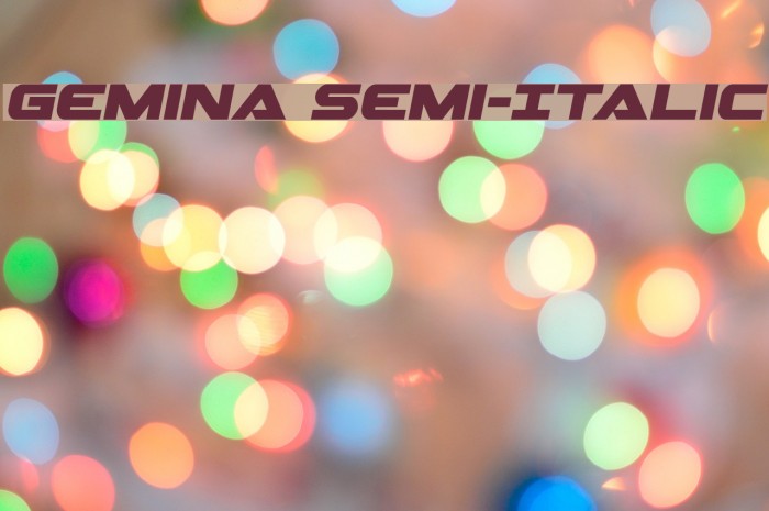 Gemina Semi-Italic Example 2