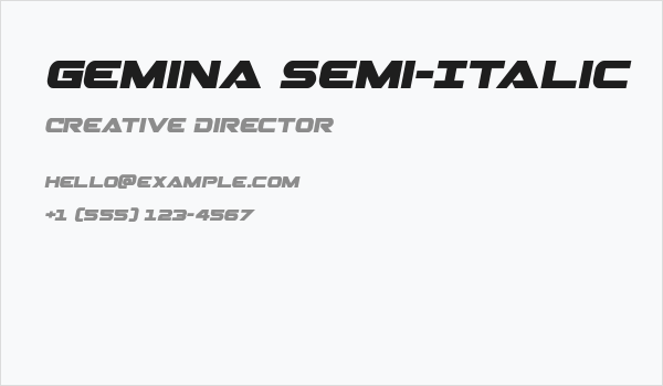 Gemina Semi-Italic Business Card