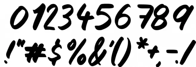 Gemini Brush Font OTHER CHARS