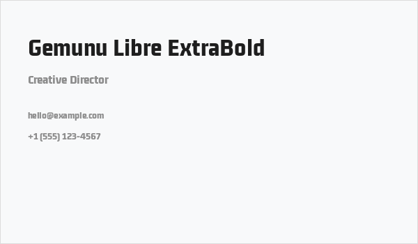 Gemunu Libre ExtraBold Business Card