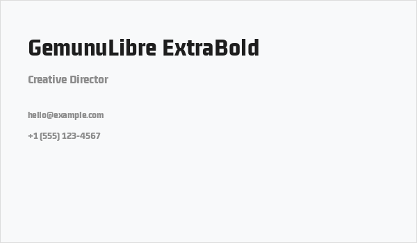 GemunuLibre ExtraBold Business Card