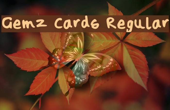 Gemz Cards Regular Font examples