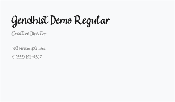 Gendhist Demo Regular Business Card