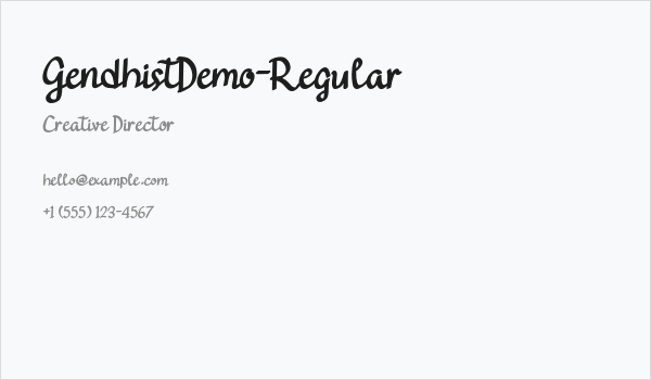 GendhistDemo-Regular Business Card