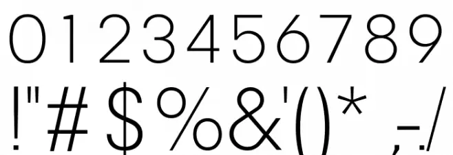 Genera Alt Light Font OTHER CHARS