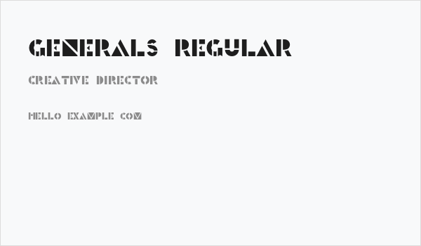Generals Regular Business Card