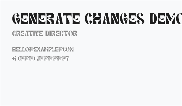 Generate Changes Demo Regular Business Card