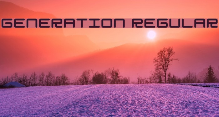 Generation Regular Font examples