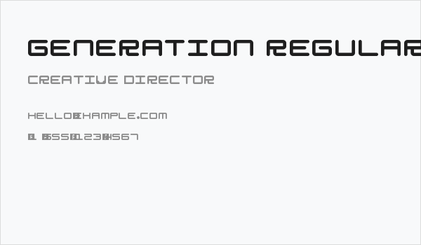 Generation Regular Business Card